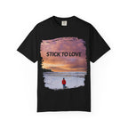Gray t-shirt with the quote "I've decided to stick to love. Hate is too great a burden to bear" printed on the front, by Printify.