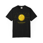 Sun-themed Sunday ruled by Sun T-shirt by Printify featuring a bold sun graphic on a comfortable cotton T-shirt.