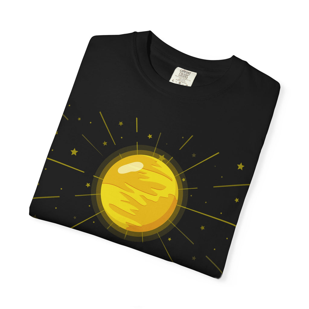 Sun-themed Sunday ruled by Sun T-shirt by Printify featuring a vibrant sun graphic on a casual cotton T-shirt.