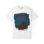 Black Printify T-shirt featuring a heartfelt quote about loving someone despite their imperfections.