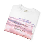 Printify love quote t-shirt featuring the phrase "Love is like the wind, you can't see it but you can feel it" on a stylish graphic tee.