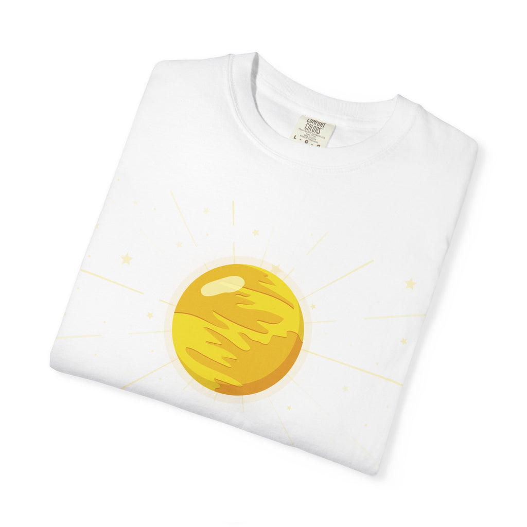 Sunday ruled by Sun T-shirt by Printify featuring a vibrant sun design on a comfortable casual T-shirt.