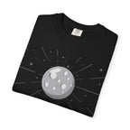 Monday ruled by Moon T-shirt by Printify featuring a celestial moon design on soft fabric.