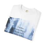 Black T-shirt featuring the quote "Sometimes love means letting go when you want to hold on tighter" printed in white.