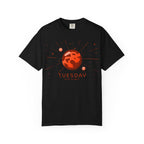 Tuesday ruled by Mars T-shirt by Printify featuring a bold Mars symbol and vibrant graphic design on a comfortable cotton tee.
