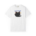 Black cat T-shirt featuring "Am I Cool Yet?" print, casual unisex style by Printify, with a playful design on the front.