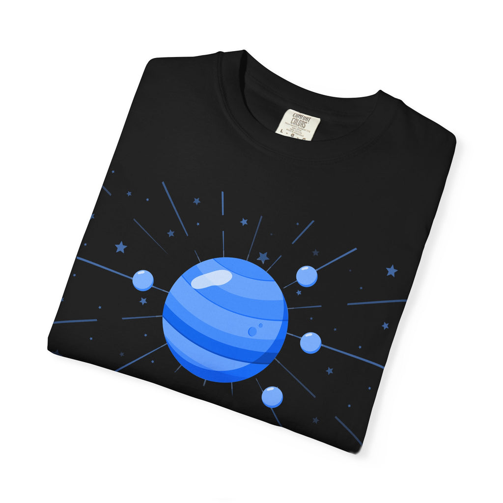 Thursday ruled by Jupiter T-shirt by Printify featuring a cosmic design with Jupiter and celestial motifs on soft fabric.