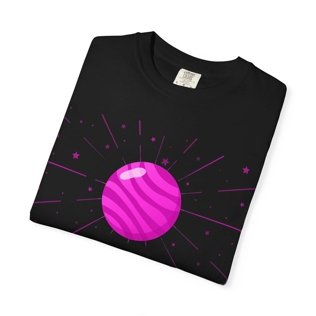 Friday ruled by Venus T-shirt by Printify featuring celestial-themed artwork on a comfortable cotton T-shirt.