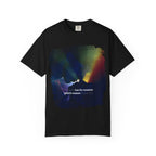 Black T-shirt featuring the quote "The heart has its reasons which reasons knows not" printed in white, from Printify.