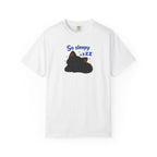 Black cat T-shirt by Printify featuring a cozy So Sleepy design, shown on a soft fabric T-shirt.